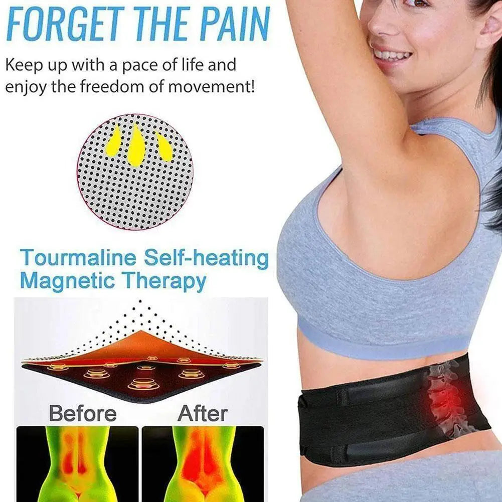 Adjustable Tourmaline Self Heating Magnetic Therapy Back Waist Support Belt Lumbar Brace Massage Band Health Care ﻿