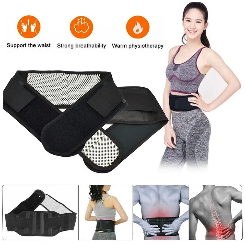 Adjustable Tourmaline Self Heating Magnetic Therapy Back Waist Support Belt Lumbar Brace Massage Band Health Care ﻿