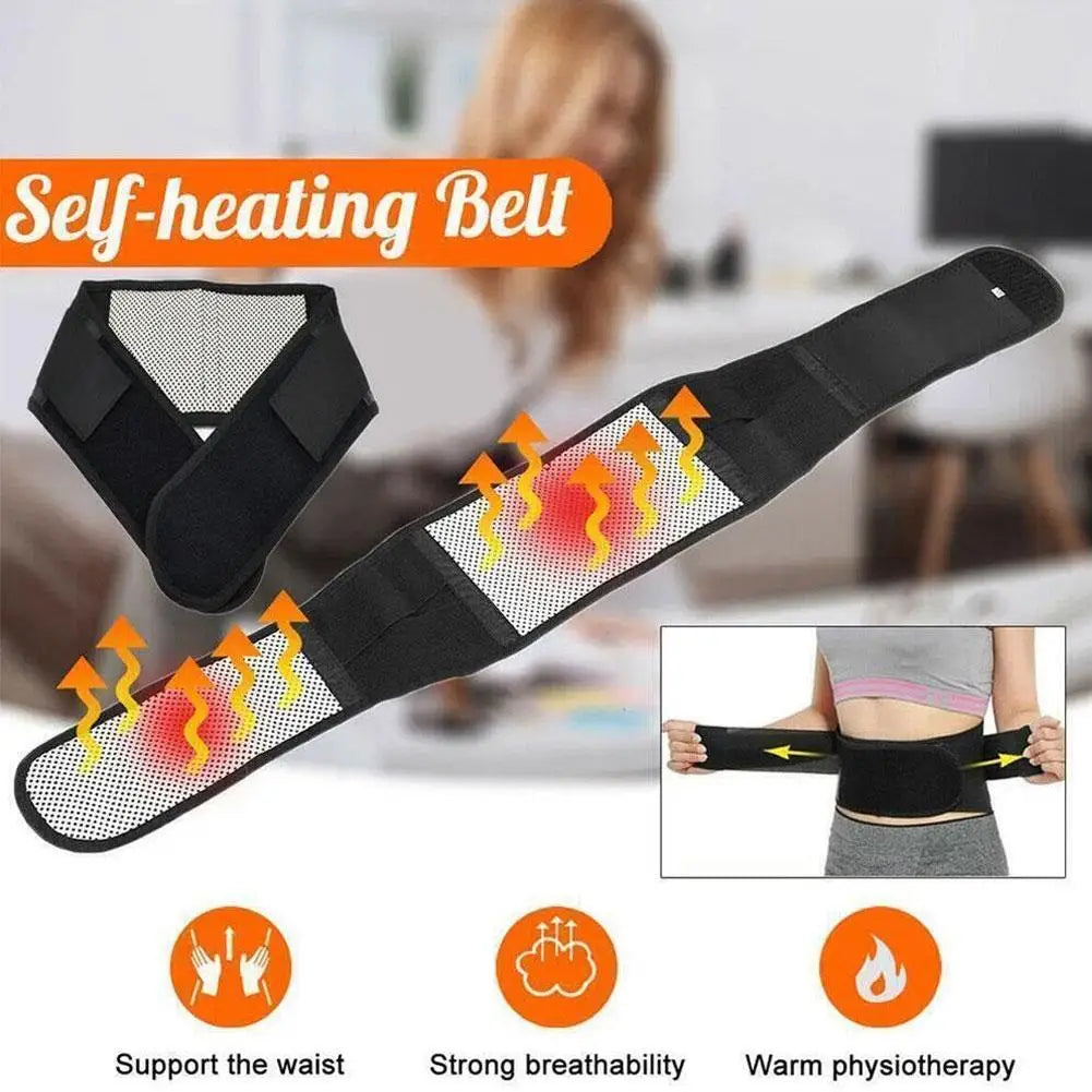 Adjustable Tourmaline Self Heating Magnetic Therapy Back Waist Support Belt Lumbar Brace Massage Band Health Care ﻿