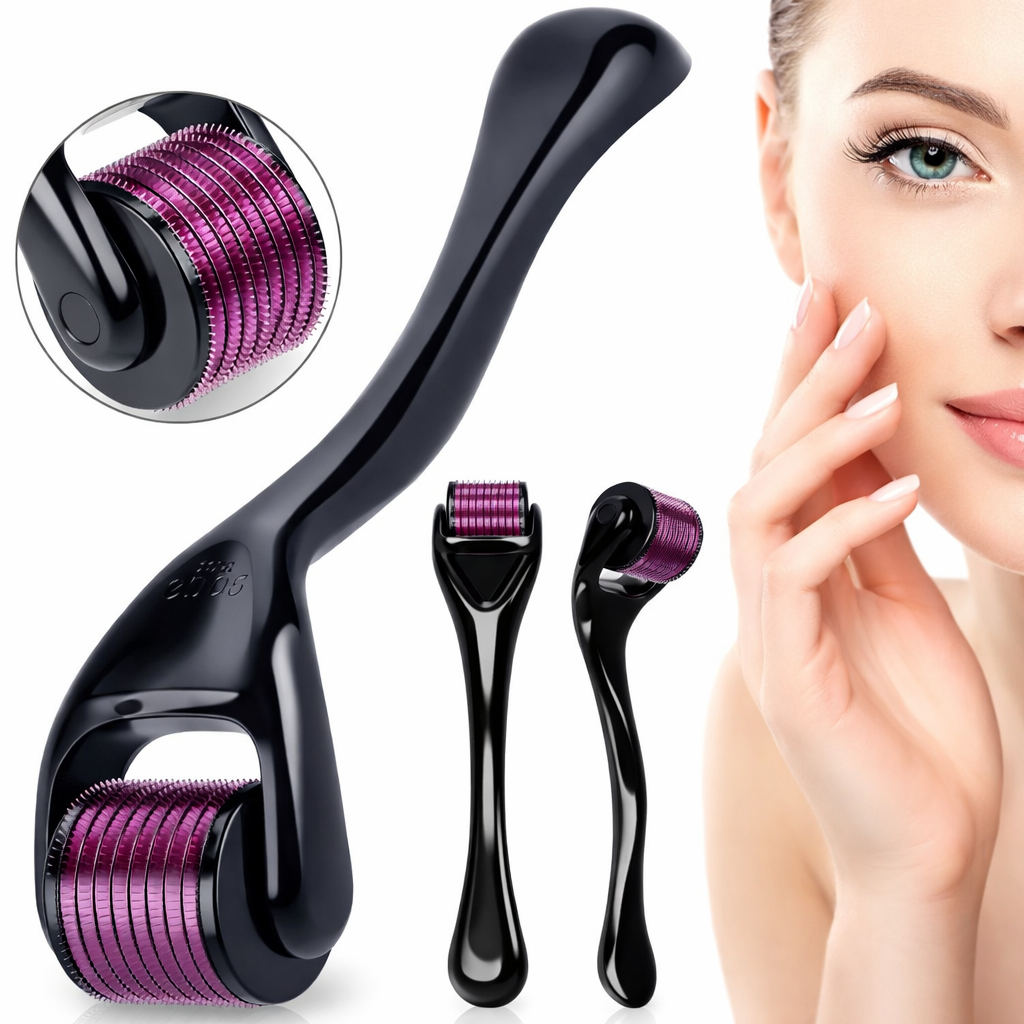 Derma Roller, 0.5mm For Hair And Skin Therap, Micro Needle Derma Roller With 540, Beauty Roller For Anti-Aging Skin Repair, Acne Scars Removal And Pores With 540 Titanium Needle For Men And Women