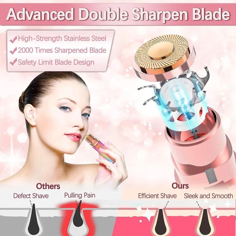2 In 1 Hair Remover Chargeable , Multi Attractive Color With USB Charging Cable And Cleaning Brush