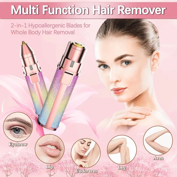 2 In 1 Hair Remover Chargeable , Multi Attractive Color With USB Charging Cable And Cleaning Brush