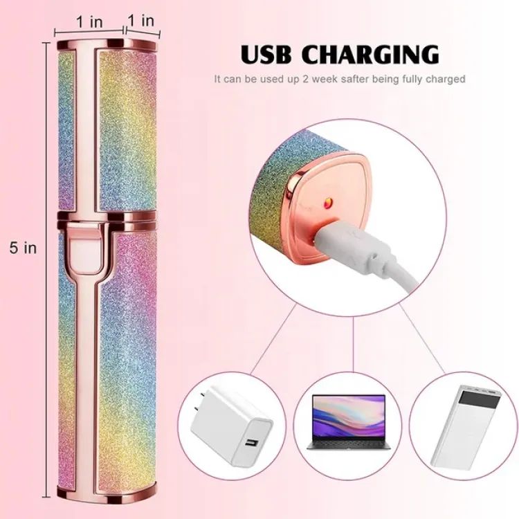 2 In 1 Hair Remover Chargeable , Multi Attractive Color With USB Charging Cable And Cleaning Brush