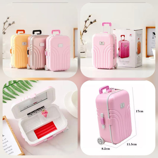 Mini Jewellery Suitcase Music Box with Spinning Ballet Dance Cosmetic Storage Box